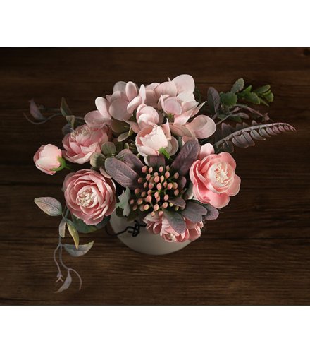FW007 - Hydrangea ceramic potted home living Flower Ornament